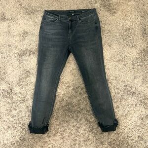 Judy Blue 15/32 Skinny Cuffed light wash black high rise
